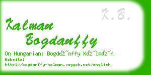 kalman bogdanffy business card